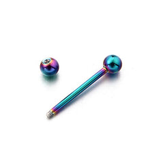 Load image into Gallery viewer, VCMART 7 Pieces Titanium Anodized Surgical Steel Tongue Bars Nipple Ring Body Piercing (16mm)
