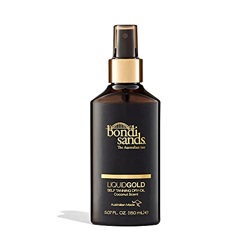 Bondi Sands Liquid Gold Self-Tanning Dry Oil | Ultra Nourishing No Wash Off Formula Gives Skin a Long-Lasting Golden Tan, Enriched with Argan Oil, Vegan + Cruelty Free, Coconut Scent | 150 mL/5.07 Oz