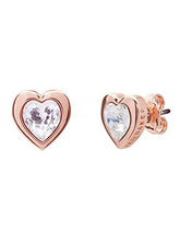Load image into Gallery viewer, Ted Baker Han Crystal Heart Stud Earrings - Rose Gold or Silver Tone Plated with Crystal (Rose Gold Tone/Crystal)
