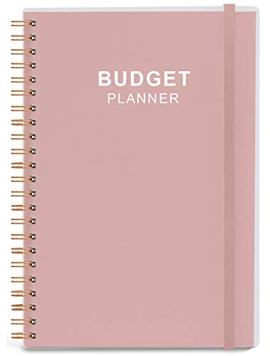 Budget Planner - Monthly Finance Organizer with Expense Tracker Notebook to Manage Your Money Effectively, Undated Finance Planner/Account Book, Start Anytime, 1 Year Use, A5, Rose