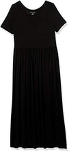 Load image into Gallery viewer, Amazon Essentials Women's Short-Sleeve Waisted Maxi Dress, Black, M
