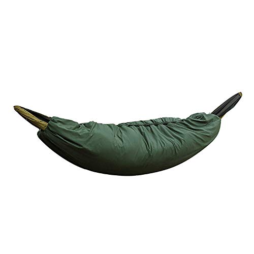 FJROnline Ultra-light 2 Meter Camping Hammock Underquilt Under Quilt Blanket Sleeping Bag Fits 0℃-15℃ Cold Winter Outdoor Activity (Dark green)