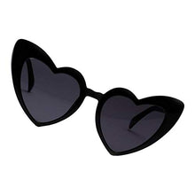 Load image into Gallery viewer, F Fityle Heart Shaped Sunglasses Summer Trendy Sun Glasses UV400 Rave Party Eyewear - Black, 155x145x70mm
