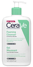 Load image into Gallery viewer, CeraVe Foaming Cleanser for Normal to Oily Skin 473 ml with Niacinamide and 3 Essential Ceramides
