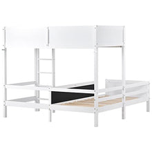 Load image into Gallery viewer, Children&#39;s Bed Frame 3FT, Bunk Bed for Kids with Blackboard &amp; Ladder for 2 People, Pine Wood, 198x165x198.5 cm(BxHxT)
