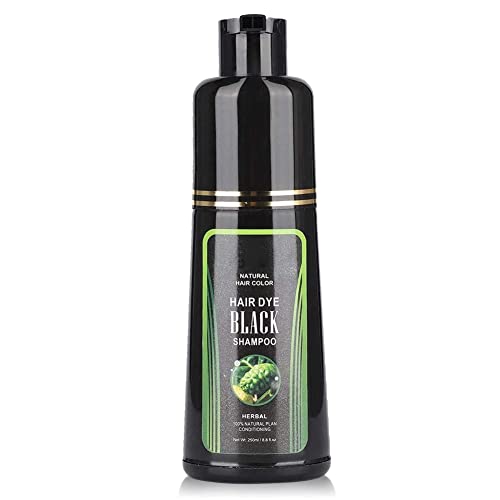 Natural Black Hair Shampoo, 250ml White Hair Removal Dye Hair Coloring Shampoo Instant Hair Dye Shampoo for Men and Women(250ml)
