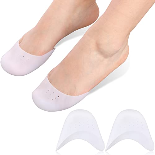 4 x 3 Inches Silicone Toe Protector for Shoes Soft Forefoot Breathable All Round Gel Toe Pads Ballet and Athletes Pointe Shoes Support Sleeve Toe Caps Cushions Metatarsal Covers High Heel Shoes