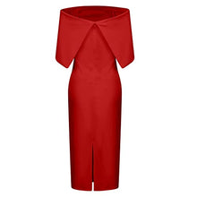 Load image into Gallery viewer, AMhomely Womens Sexy Elegant Bodycon Dress Off Shoulder Sleeveless Solid Color Prom Mini Dress Cocktail Party Midi Wrap Dress UK Size Party Elegant Dresses Clearance Work Dress Office Dressing
