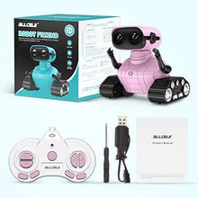 Load image into Gallery viewer, ALLCELE Robot Toys, Rechargeable Kids RC Robots for Girls &amp; Boys, Remote Control Toy with LED Eyes &amp; Music, for Children Age 3+ Years Old - Pink
