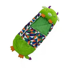 Load image into Gallery viewer, KIAOPE Kids Sleeping Bag with Pillow, Comfortable Soft Kids Sleeping Bag, 2 In 1 Foldable Sleeping Bag, Perfect for Kids Camping and Sleeping (54 x 20 inch, green)
