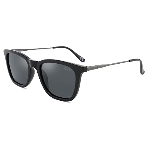 Lee Cooper Square Polarized Sunglasses for Men Women - UV Protected Plastic Frame Sunnies