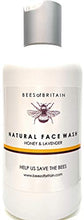 Load image into Gallery viewer, 99% Natural FACE WASH - ALOE VERA, HONEY &amp; LAVENDER - 250ml - pH 5.5 for Sensitive Skin. No Soap, No Sulfates, No Parabens, No Silicone. We Donate 5% of our Profit to Help Save Bees and Pollinators.
