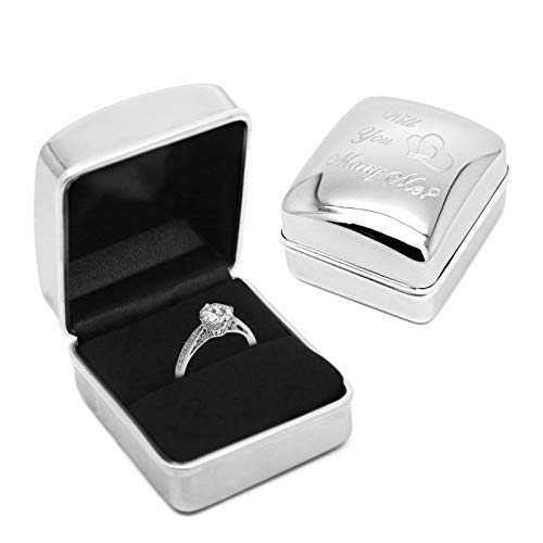 Will You Marry Me? Chrome Engagement Ring case - Enter Your Own Custom Text