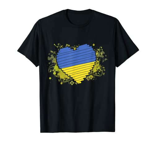 Ukrainian flag in heart shape for tourists Ukraine T-Shirt