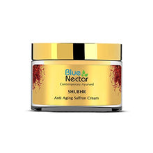 Load image into Gallery viewer, Blue Nectar Ayurvedic Anti Aging Cream for Women for Collagen Boost and Deep Moisturizer for Face | Naturally Skin Firming Face Cream with Saffron Sandalwood (14 Herbs, 50g)
