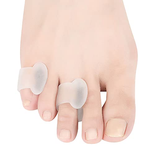 Gel Toe Separators, Pinky Toe Protector Spreader Small Silicone Toe Spacers, Cushions for Curled Overlapping Separate Toe Correct(Translucency Colour)