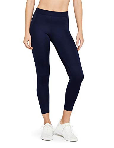 Amazon Brand - AURIQUE Women's Petite Sports Leggings, Blue (Navy), 12, Label:M
