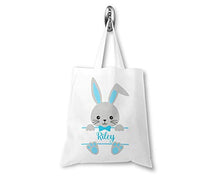 Load image into Gallery viewer, Personalised Easter Bunny Tote Bag, Custom Easter Egg Hunt Sack, Easter Gift, Boys or Girls, Kids Treat Bag, Bunny Rabbit Bag, Easter Gift Bag, Easter Egg Bag
