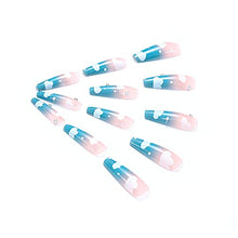 Load image into Gallery viewer, Brishow Coffin False Nails Long Fake Nails Ballerina Acrylic Press on Nails Clouds Stick on Nails 24pcs for Women and Girls
