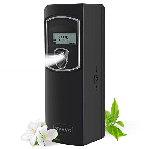 SVAVO Automatic Air Freshener Dispenser, Fragrance Aerosol Sprays Programmable Perfume Scent Dispenser for Bathroom Bedroom Hotel Office Commercial Place, Black