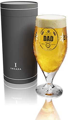 Dad Gifts - World's Finest Dad Beer Glass (1 Pint / 580ml) Dad Birthday Gifts for Dad Christmas Gifts for Dad Presents for Dad Fathers Day