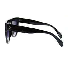 Load image into Gallery viewer, Flat Top Oversized Sunglasses Retro Modern Trendy Fashion black Size: 5 5/8&quot; (143 mm) W x 2 1/4&quot; (57 mm) H
