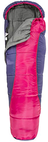 Trespass Unisex-Youth BUNKA 3 Season Sleeping Bag with Hollow Fibre Filling, 170 x 65 x 45 cm, Purple, 170 cm x 65 cm x 45 cm