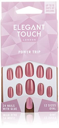 Elegant Touch - Colour Nails - Power Trip - Shimmer Dusky Rose - Oval Shape