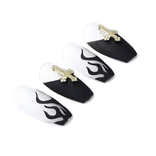 Load image into Gallery viewer, Brishow Coffin False Nails Flame Cross Fake Nails Press on Nails Ballerina Acrylic Full Cover Stick on Nails 24pcs for Women and Girls
