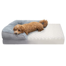 Load image into Gallery viewer, Fur &amp; Bone Memory Foam Dog Bed | Washable Orthopedic Dog Sofa Couch with Removable Zipper Cover | Super Soft Fleece Cosy Plush Pet Sofa Bed | Waterproof Mattress Protector Puppy Bed - Grey (Medium)
