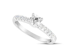 Load image into Gallery viewer, 0.50 carat solitaire white gold diamond ring with large diamonds on the shoulders_P
