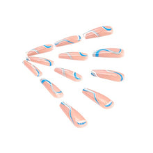 Load image into Gallery viewer, Brishow Coffin False Nails Wavy Lines Press on Nails Long Fake Nails Bellarina Acrylic Stick on Nails 24pcs for Women and Girls
