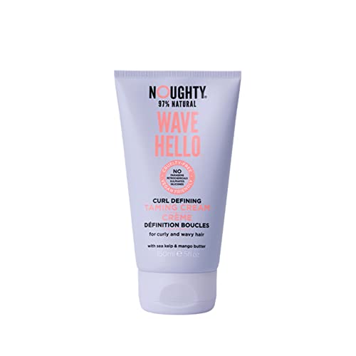 Noughty Wave Hello Curl Taming Cream, 97% Natural Sulphate Free Vegan Curl Defining Haircare, Vitamin Rich Smoothing Formula for Curly & Wavy Hair (150ml)