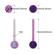 Load image into Gallery viewer, CrazyPiercing Wholesale 14g Tongue Rings Barbells Assorted Colors 110 PCS Acrylic Ball
