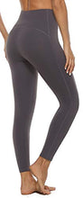 Load image into Gallery viewer, JOYSPELS Women&#39;s High Waisted Gym Leggings - Yoga Pants Womens Workout Running Sports Leggings with Pockets-Grey-L
