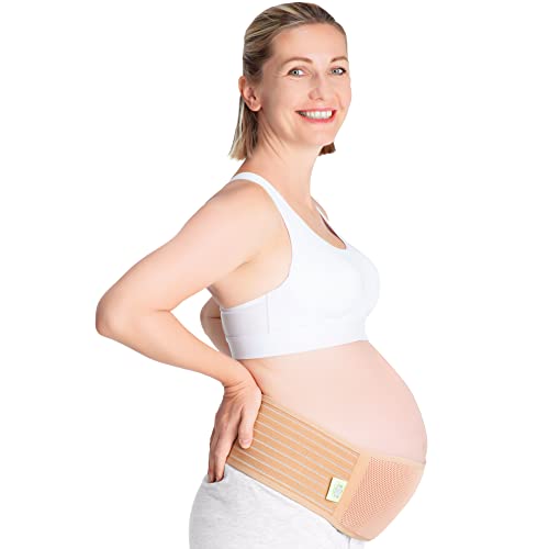 Pregnancy Support Belt - Soft & Breathable Pregnancy Belly Band - Maternity Belt Pregnancy Support Girdle - Pregnancy Bump Support Band - Pregnancy Belt Support Back Brace (Classic Ivory, X-Large)