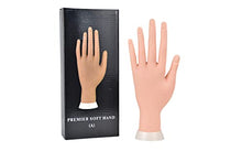 Load image into Gallery viewer, Manicure Practice Hands &amp; Fingers Nail Hand Practice Model Flexible Movable Soft Plastic Hand for Fake Nail Art Starter Training (Brown)
