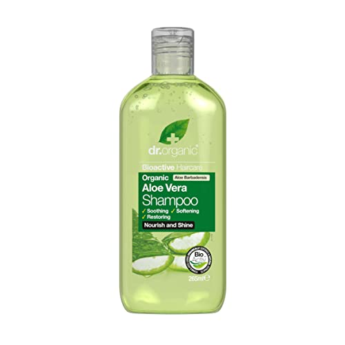 Dr Organic, Organic Aloe Vera Shampoo, Natural , Vegan , Cruelty Free , Paraben & SLS Free , Eco Friendly Recyclable Packaging, For Women & Men, Palm Oil Free, 265ml