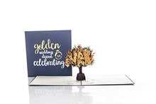 Load image into Gallery viewer, 50th Wedding Anniversary Pop Up Card - Golden Wedding Anniversary Card, Handmade Cards by Cardology
