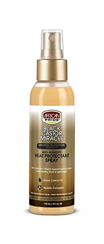 African Pride Black Castor Miracle Heat Protection Spray 4 oz