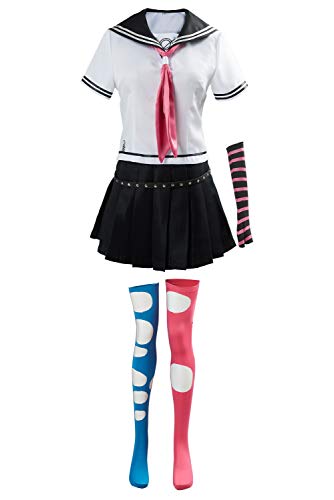 helymore Women Halloween Carnival Anime Cosplay Mioda Ibuki Costume Sailor Costume Japanese School Uniform, XS White
