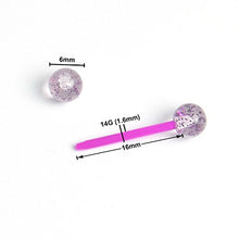 Load image into Gallery viewer, CrazyPiercing 8Pair Flexible Glitter Acrylic Tongue Ring Retainer or Nipple Ring 14G Bar Length 16mm Multicolor
