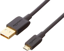 Load image into Gallery viewer, Amazon Basics USB 2.0 A-Male to Micro B Cable, 3 feet, Black
