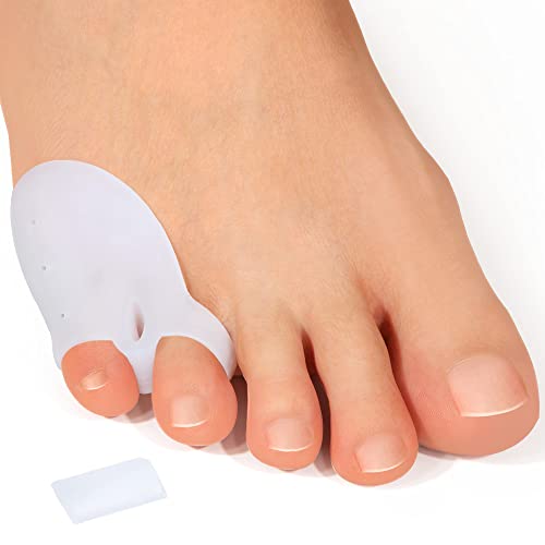 Sumiwish Pinky Toe Separators, 10 Packs of Gel Toe Protectors for Overlapping Toes, Curled Pinky Toes, Little Toe Separators for Friction, Blister-Removable Middle Baffle