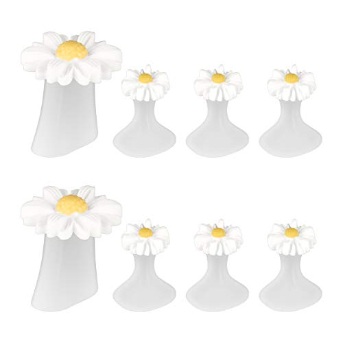 Frcolor Daisy Silicone Toe Separators Gel Foot Toe Spacers Pedicures Nail Art Tools 8pcs (White)