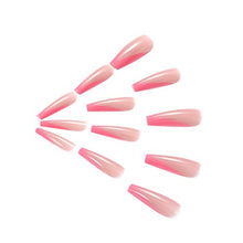 Load image into Gallery viewer, Brishow Coffin False Nails Pink Long Fake Nails Acrylic Ballerina Press on Nails Full Cover Stick on Nails 24pcs for Women and Girls
