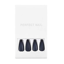 Load image into Gallery viewer, Sethexy Long Matte Stiletto False Nail Nude Pink Fake Nails Crystal Black 24Pcs Press on Acrylic Art Nail Tips for Women and Girls
