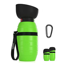 Load image into Gallery viewer, pecute Dog Water Bottle 500ml, Portable Puppy Drinking Bottles Leak Proof Pet Travel Bottle, Lightweight Water Dispenser Bowl for Outdoor Walks Trips Hikes Travels(Green)

