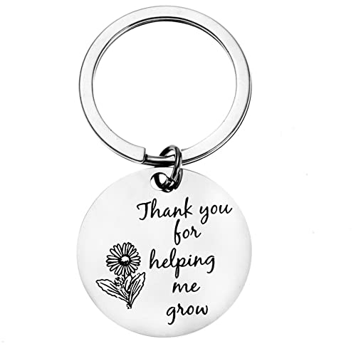 Teacher Appreciation Gifts for Women Men, Thank You for Helping Me Grow Gifts for Teacher Keyring