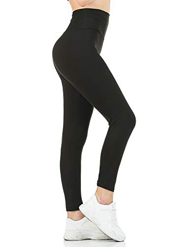 Gnpolo Womens Black High Waisted Leggings Plus Size Soft Tight Slim Tummy Control Yoga Pants